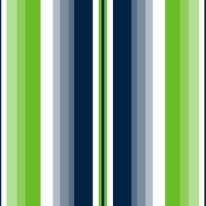 Large Gradient Stripe Vertical in nautical blue 002244, lime green 69be28, silver gray a5acaf Team colors School Spirit