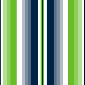 Medium Gradient Stripe Vertical in nautical blue 002244, lime green 69be28, silver gray a5acaf Team colors School Spirit