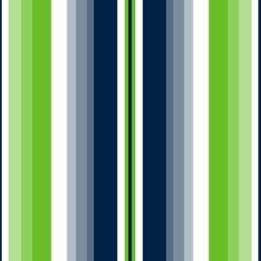 Small Gradient Stripe Vertical in nautical blue 002244, lime green 69be28, silver gray a5acaf Team colors School Spirit