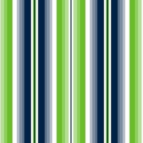 Mini Gradient Stripe Vertical in nautical blue 002244, lime green 69be28, silver gray a5acaf Team colors School Spirit