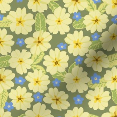 Primrose and Forget-me-not (Green)