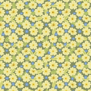 Primrose and Forget-me-not (Green)