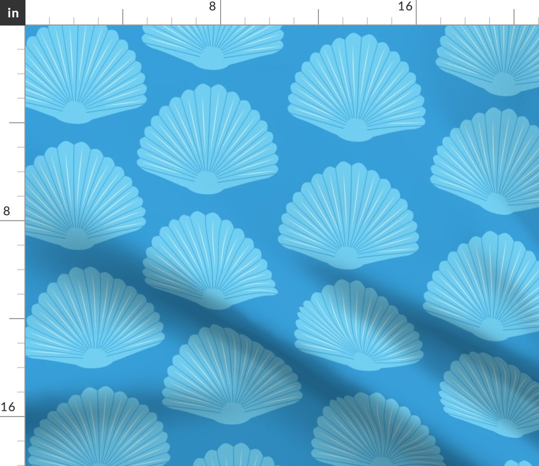 Minimalist Geometric Blue Seashells 