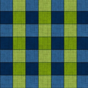 Blue, green classic checkered textured pattern.