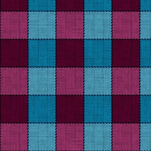 Blue, crimson classic checkered textured pattern.