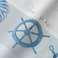 Nautical Ocean Blue Sailing Stripes (medium)