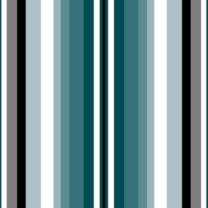 Large Gradient Stripe Vertical in midnight green 004c54, silver gray a5acaf, black 000000 Team colors School Spirit