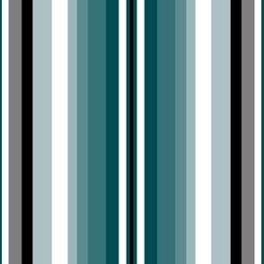 Small Gradient Stripe Vertical in midnight green 004c54, silver gray a5acaf, black 000000 Team colors School Spirit