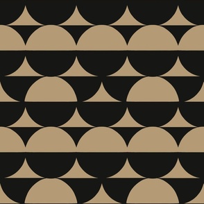 Art deco black and gold circles 