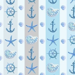 Nautical Ocean Blue Sailing Stripes (small)