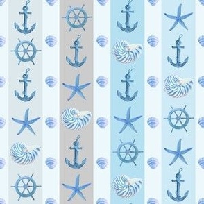 Nautical Ocean Blue Sailing Stripes (x small)