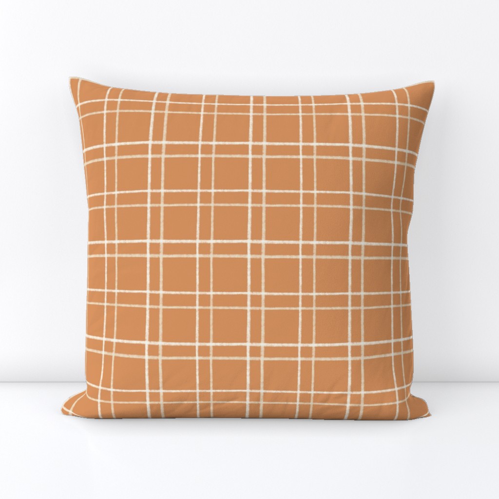 Earthy Elegance: Plaid in Beige and Orange Tones