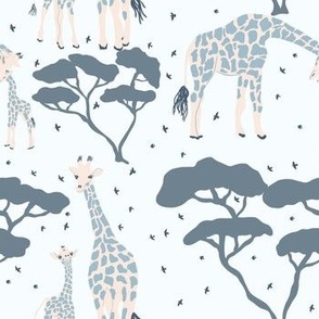 Serengeti Giraffe Blue Denim small 