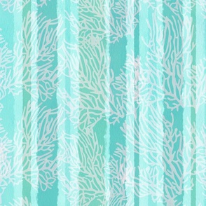 Teal Stripes with a Coastal Coral pattern (large)