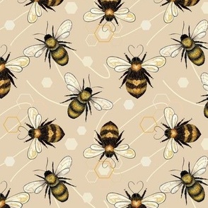 Buzzy bee on beige