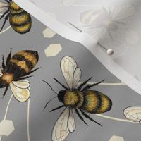 Buzzy bee on grey