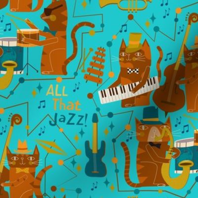 Jazz / Cool cats / Music / electric blue