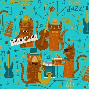 Jazz / Cool cats / Music / electric blue