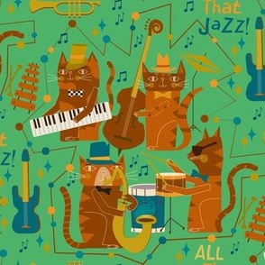 Jazz / Cool cats / Music / mint green