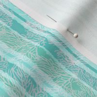 Teal Stripes with a Coastal Coral pattern (x small)
