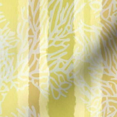 Sunny Yellow Stripes with a Coastal Coral pattern (large)