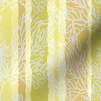 Sunny, Yellow Stripes with a Coastal Coral pattern (medium)