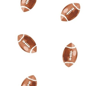 Watercolor Footballs on White