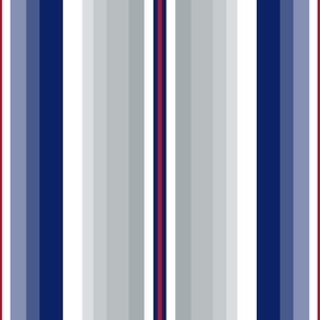 Large Gradient Stripe Vertical in Dark Blue 0b2265, red a71930, silver gray a5acaf Team colors School Spirit