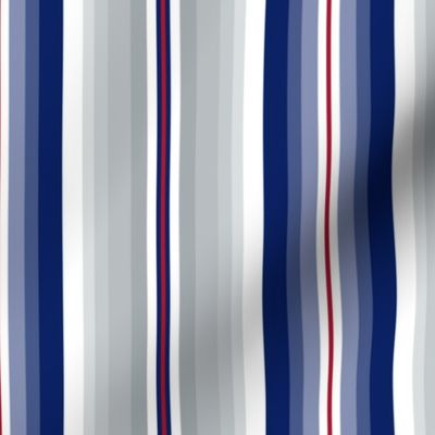 Small Gradient Stripe Vertical in Dark Blue 0b2265, red a71930, silver gray a5acaf Team colors School Spirit