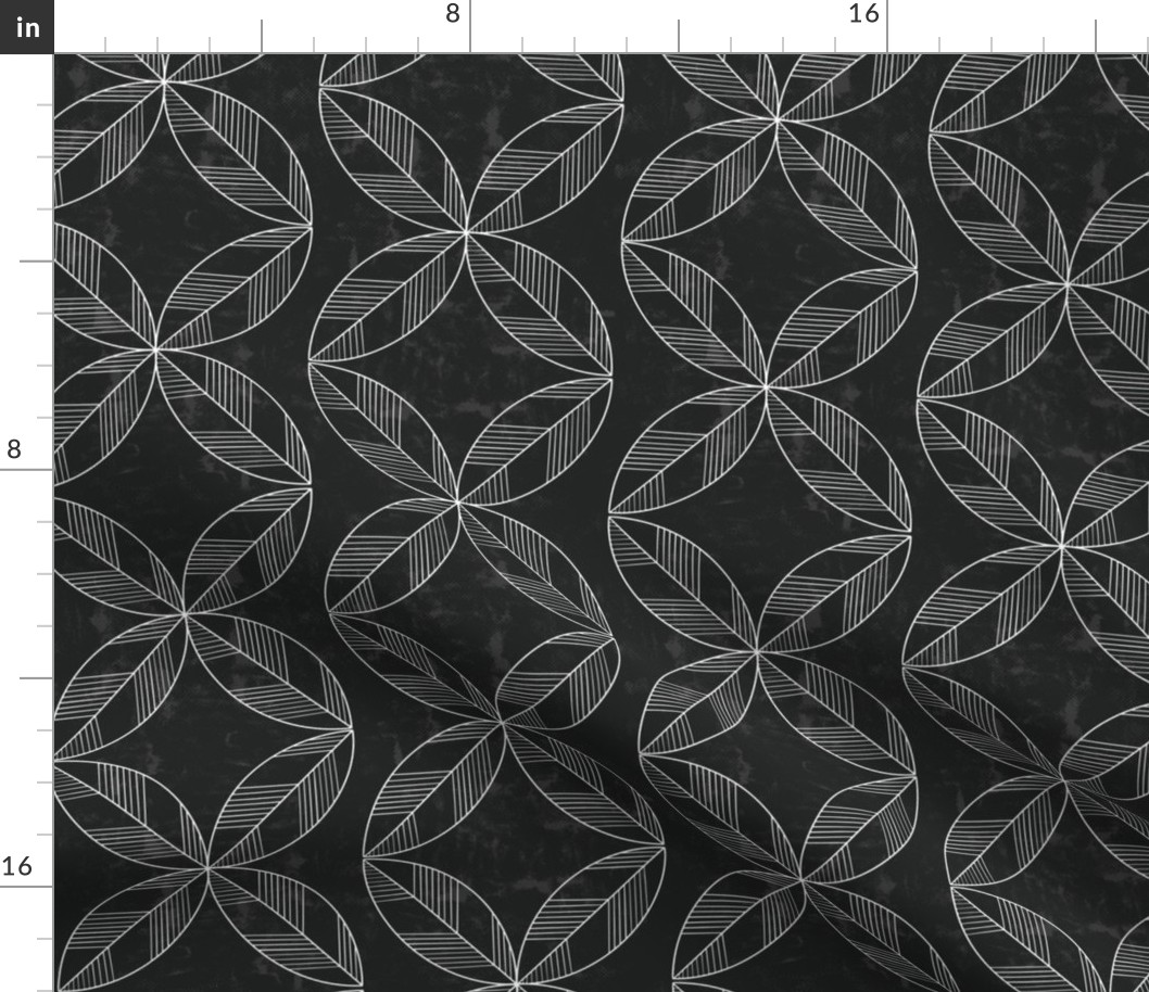 (M)Textured Leafscape - Geometric Leaves on textured background - Metalic wallpaper 