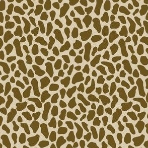 Small wild animal print, two color, dark brown and tan.