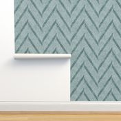 Boho Modern Striped Herringbone in Coastal Cottage Emerald Green