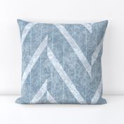 Boho Modern Striped Herringbone in Coastal  Serenity Blue