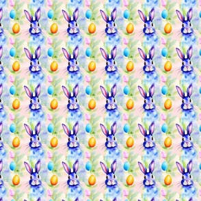Blue Rabbit with Easter Eggs