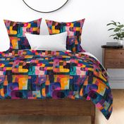 Jumbo Mosaic Vibrance Abstract Art Fabric