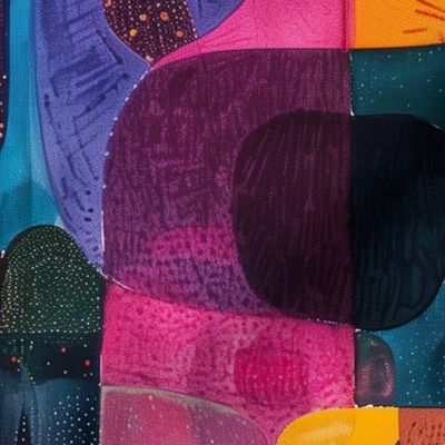 Jumbo Mosaic Vibrance Abstract Art Fabric