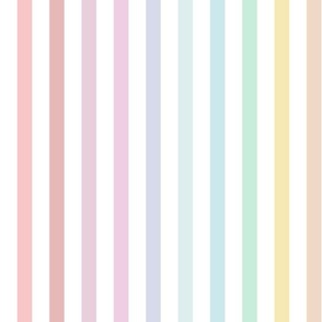Medium Rainbow Stripes / Pastel / Pink / Blue