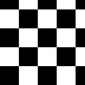 4” Jumbo Classic Checkers, Black and White