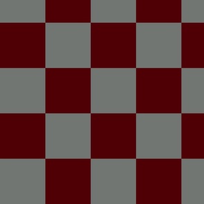 4” Jumbo Classic Checkers, Oxblood Red and Grey