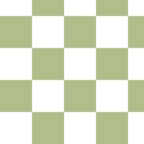 4” Jumbo Classic Checkers, Moss Green and White