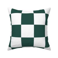 4” Jumbo Classic Checkers, Forest Green and White