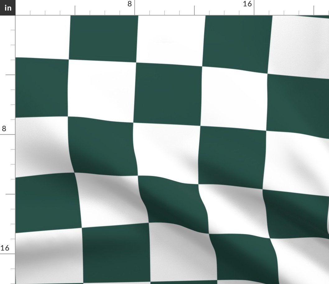 4” Jumbo Classic Checkers, Forest Green and White