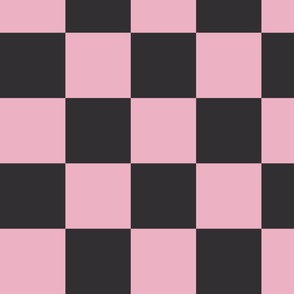 4” Jumbo Classic Checkers, Pink and Charcoal