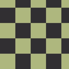 4” Jumbo Classic Checkers, Moss Green and Charcoal