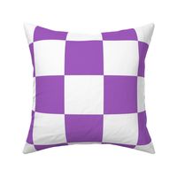 4” Jumbo Classic Checkers, Orchid Purple and White