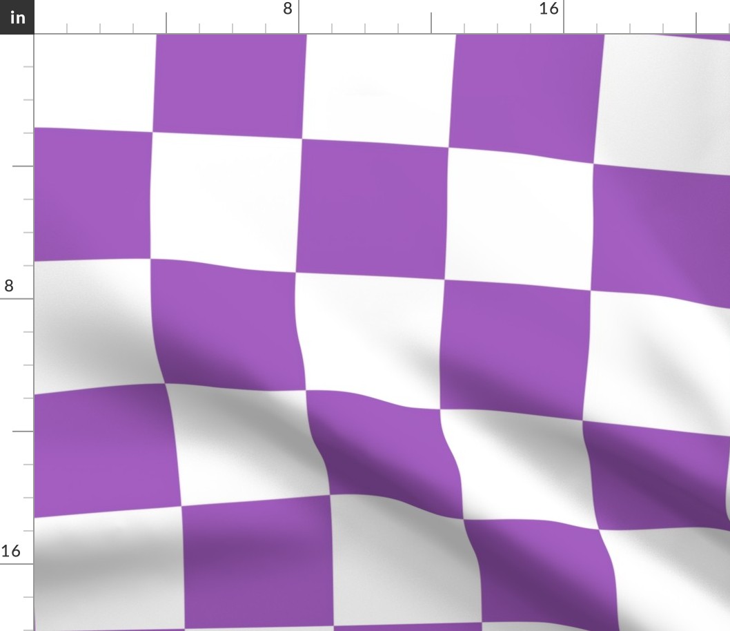 4” Jumbo Classic Checkers, Orchid Purple and White