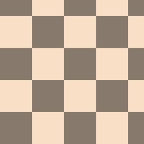 4” Jumbo Classic Checkers, Beige and Cocoa