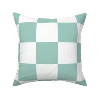 4” Jumbo Classic Checkers, Aqua and White