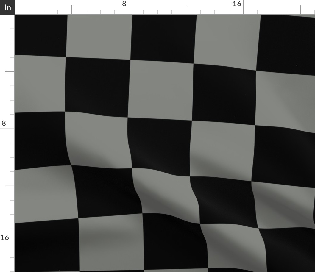 4” Jumbo Classic Checkers, Grey and Black