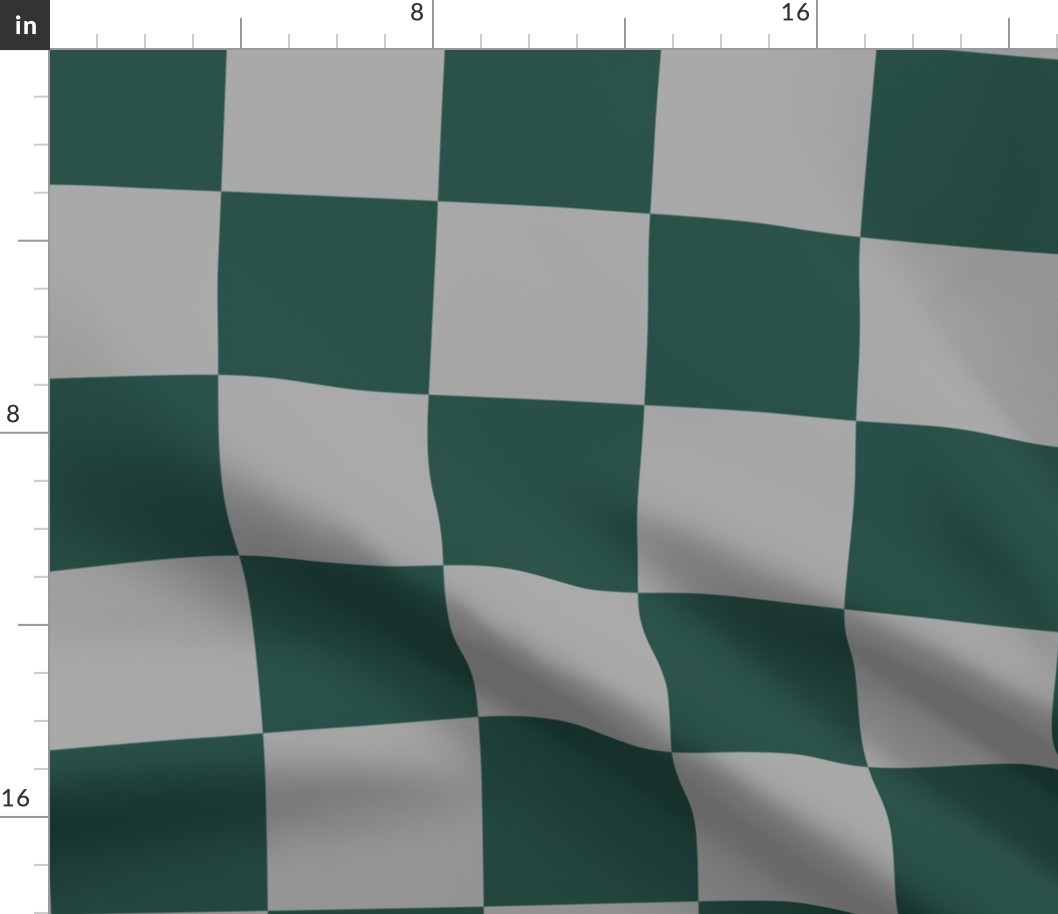 4” Jumbo Classic Checkers, Green and Grey